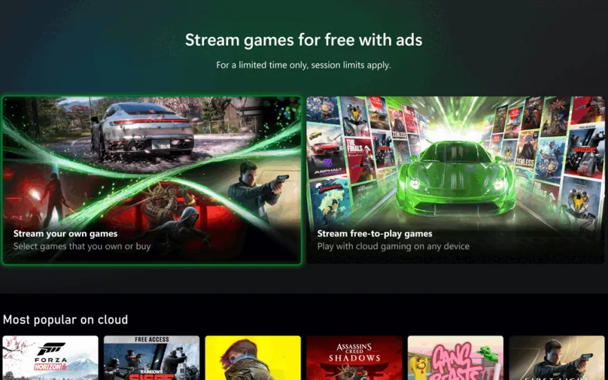 Microsoft Begins Testing Ad-Supported Game Streaming on Xbox