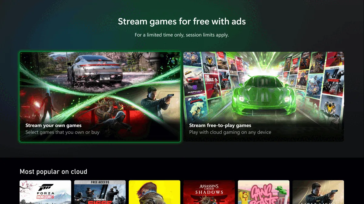 Microsoft Begins Testing Ad-Supported Game Streaming on Xbox