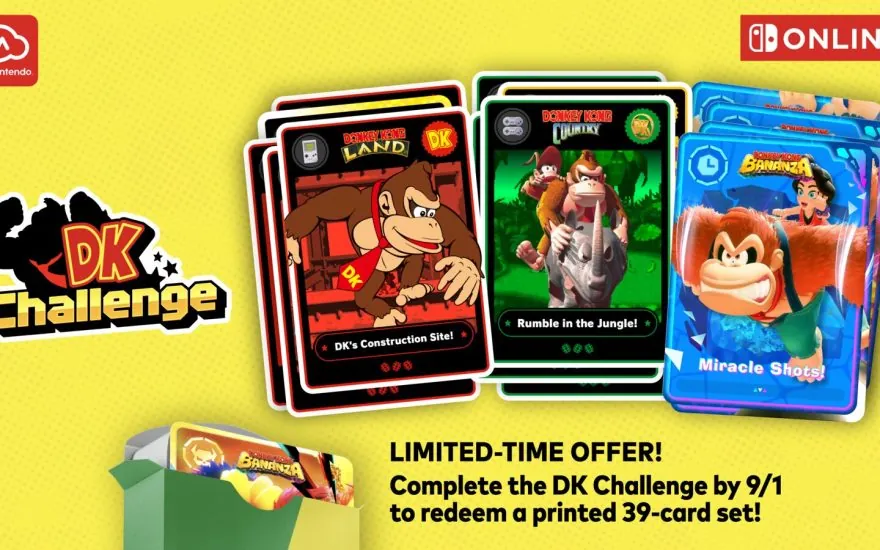 DK Challenge promotional artwork showing the collectible Donkey Kong card set