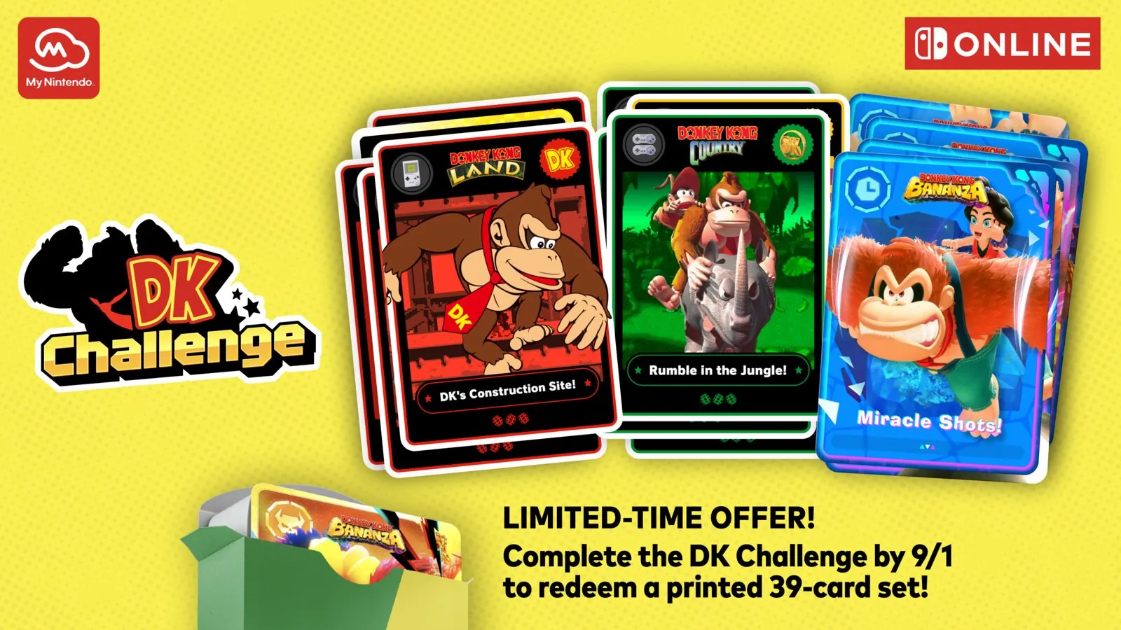 DK Challenge promotional artwork showing the collectible Donkey Kong card set