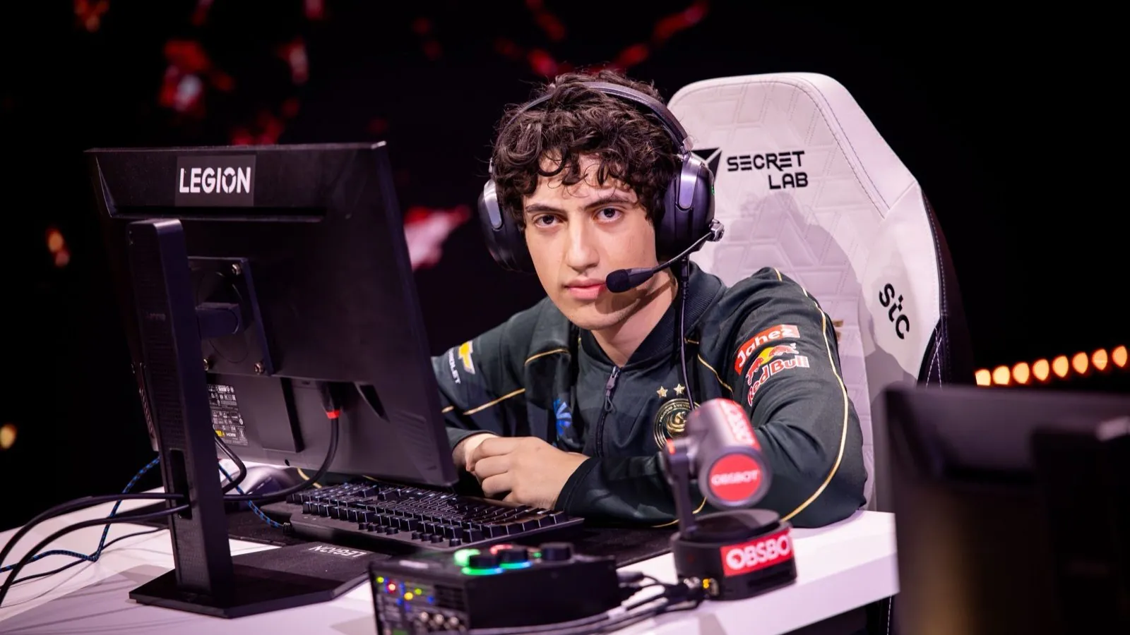 Rocket League players compete on stage at the Esports World Cup 2026 in Paris