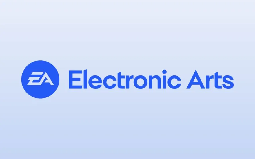 Electronic Arts logo on a light blue background