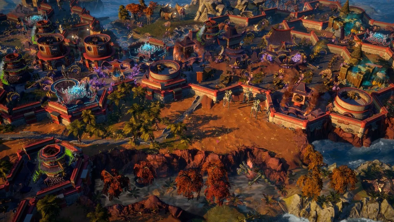 A city and battlefield on the flooded world of Saiadha in ENDLESS Legend 2