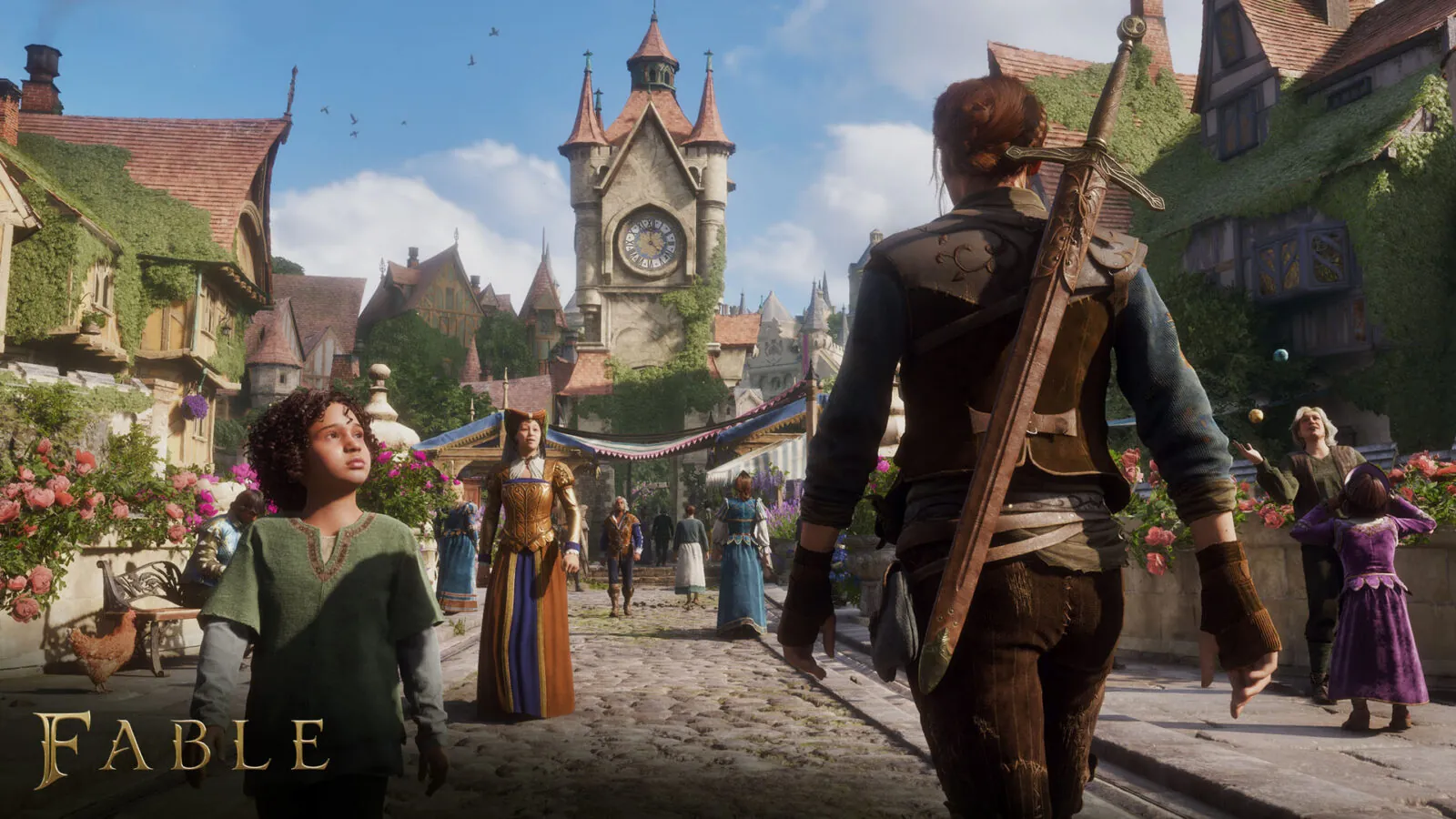 Fable hero overlooking Bowerstone during Gamescom 2026 quest gameplay