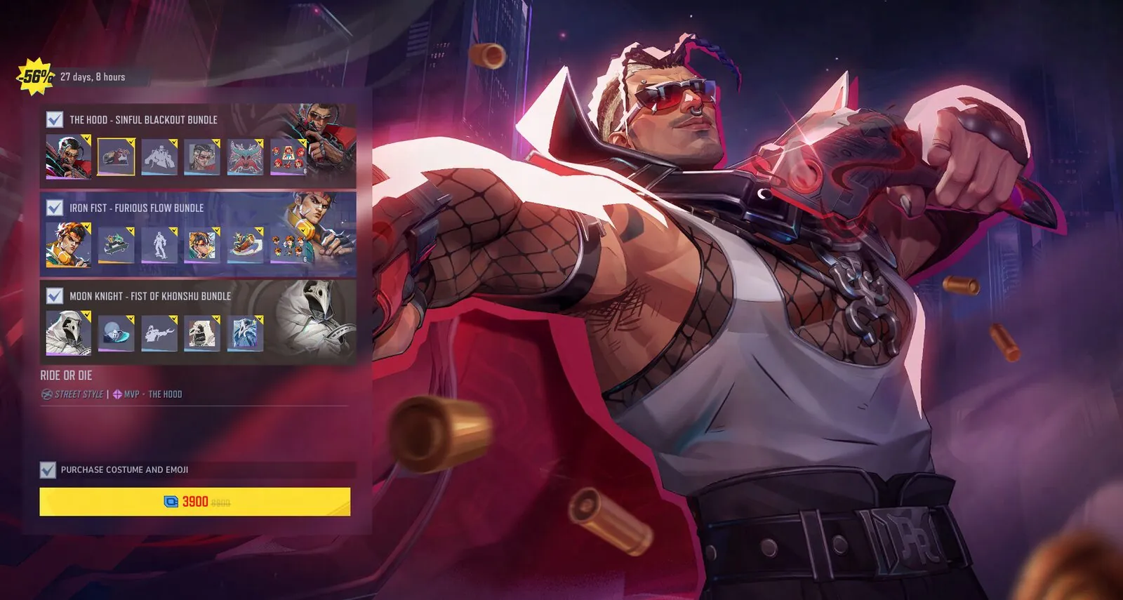 Marvel Rivals Season 9.5 Pick Your Own bundle artwork featuring The Hood and new costumes