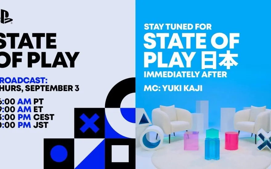PlayStation State of Play and State of Play Japan artwork for the September 3 broadcasts