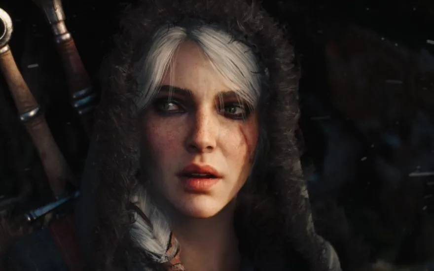 Ciri rendered in a fur-lined hood during the Unreal Engine 5 tech presentation for The Witcher 4.