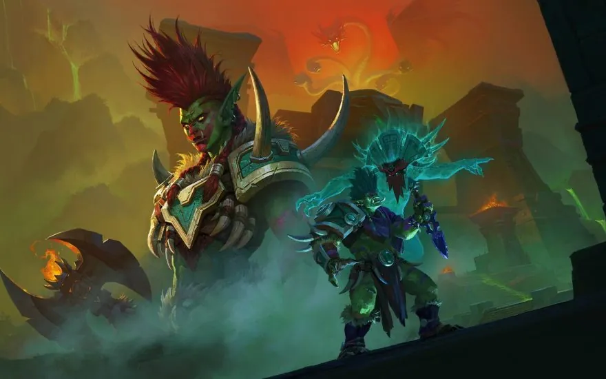 Official key art for World of Warcraft: Curse of Ula'tek patch 12.1