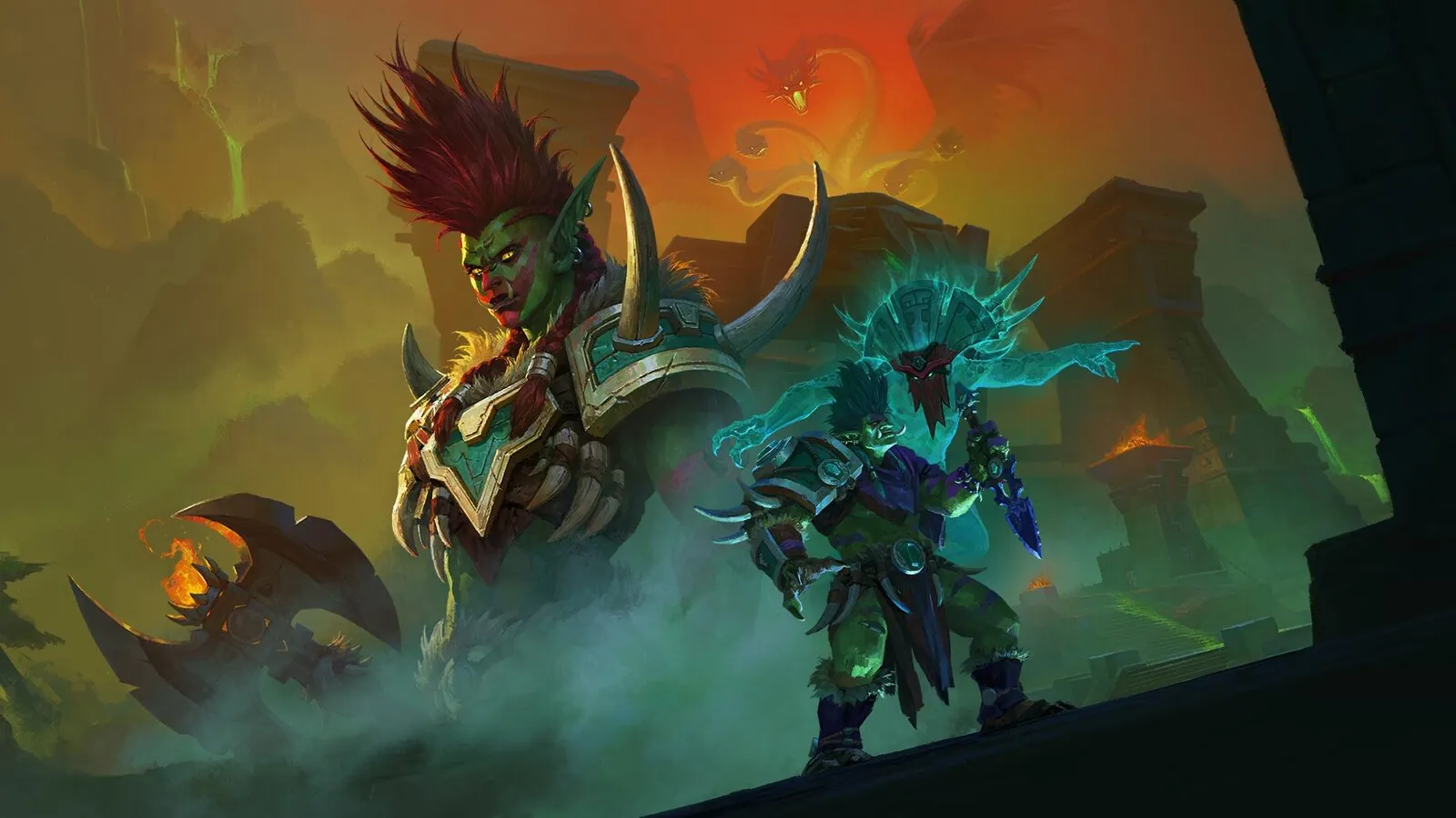 Official key art for World of Warcraft: Curse of Ula'tek patch 12.1