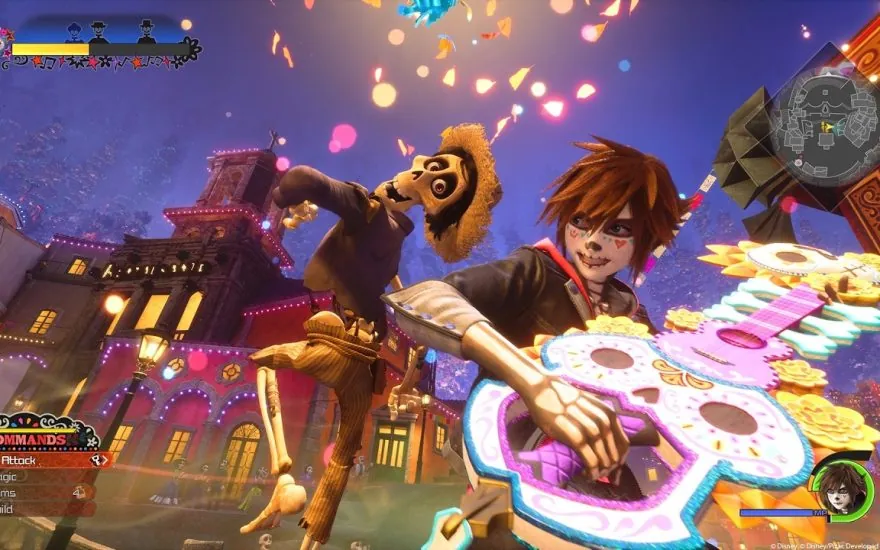 Kingdom Hearts IV D23 showcase trailer artwork with Sora in the Coco world