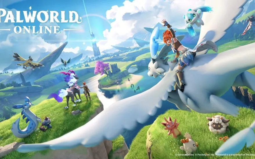 Palworld Online official key art featuring Pals in the open-world mobile MMO