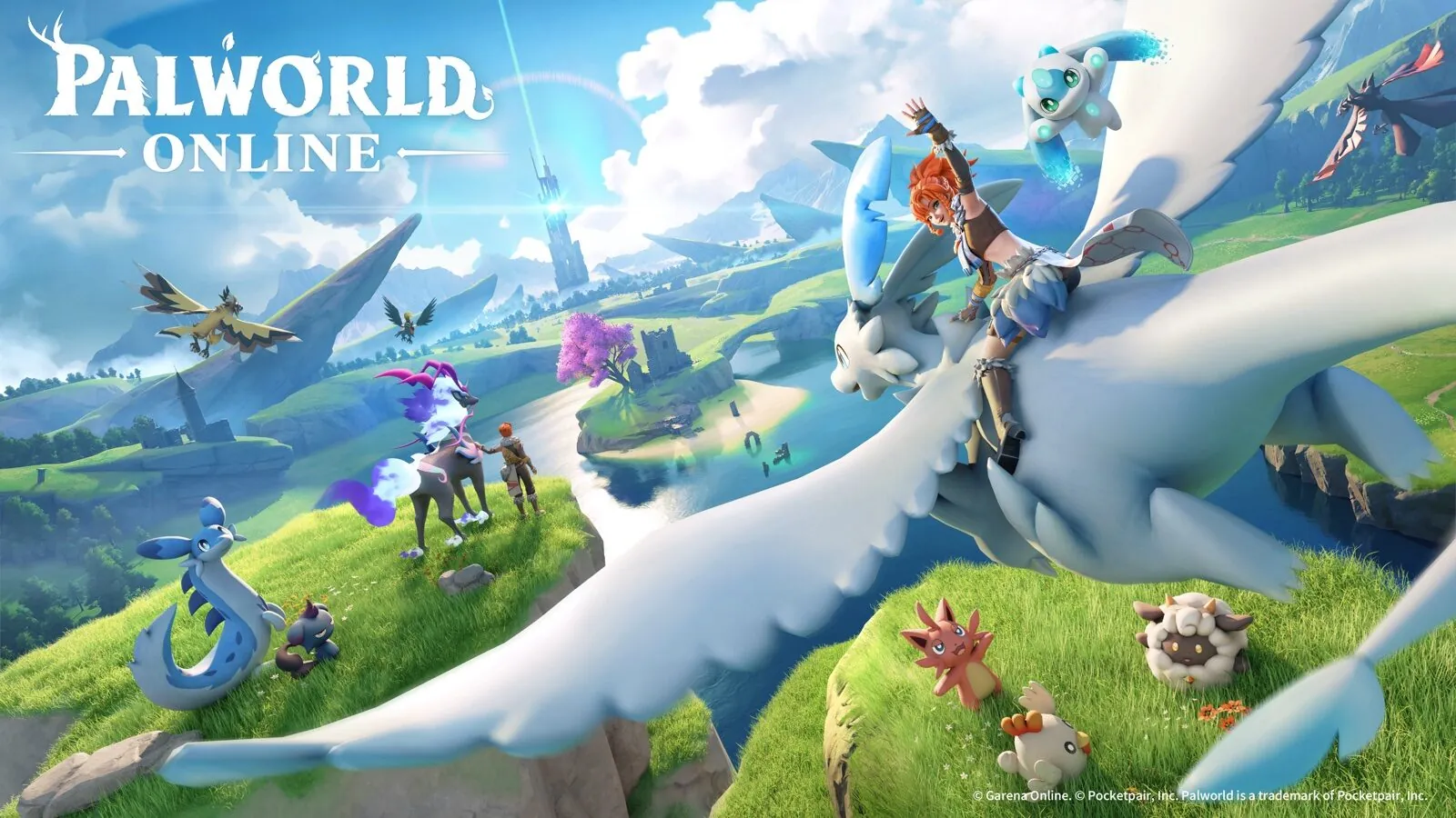 Palworld Online official key art featuring Pals in the open-world mobile MMO