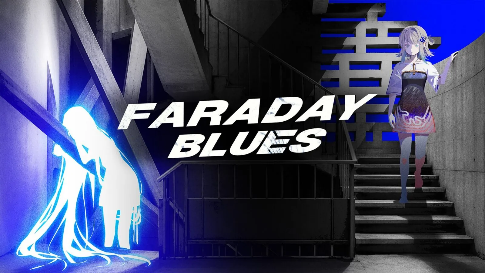 Faraday Blues key art showing a surreal family scene
